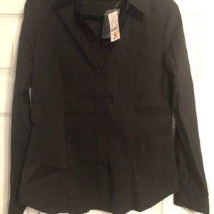 Black, button down dress shirt